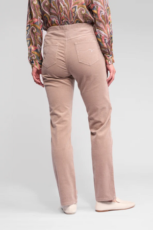Vassalli Bay Cord Pull on Slim Leg Full Length Pant in Twig BESTSELLERS