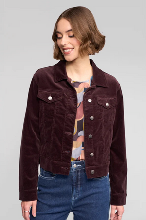 Vassalli Core Pinwale Denim Jacket in Merlot