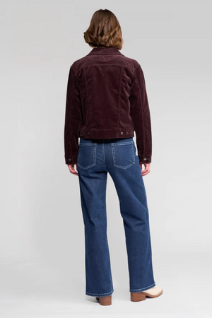 Vassalli Core Pinwale Denim Jacket in Merlot
