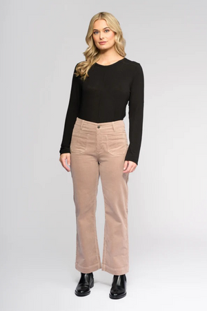 Vassalli Daily Cord Straight Leg Ankle Grazer Jean in Twig