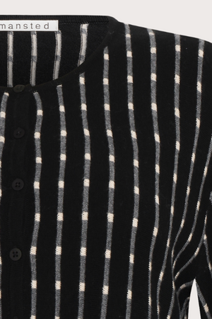 Mansted Denmark Pepper Morse Code Cardigan in Black