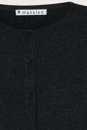 Mansted Denmark Ivory Raglan Cardi in Black
