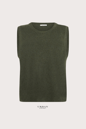 Mansted Denmark Mitos Lambswool Crew Vest in Forest