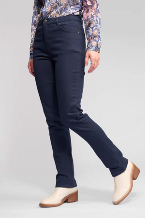 Vassalli Column Pant Slim Leg Knit Denim Jean in Carbon