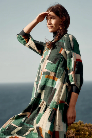 Seasalt Cornwall Windblown Dress in Aerial Field Coppice