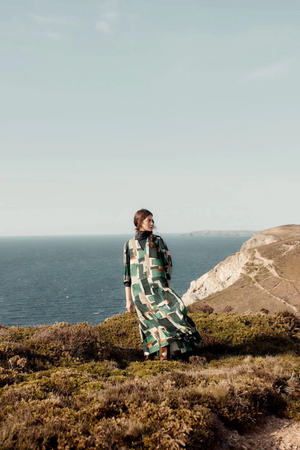 Seasalt Cornwall Windblown Dress in Aerial Field Coppice