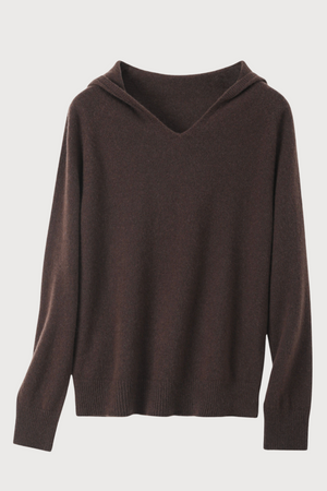 Stitch + Story Wool Hoodie in Dark Brown