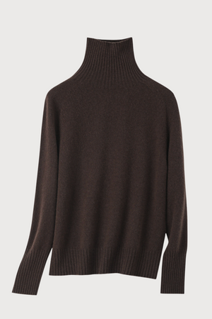 Stitch + Story Wool Funnel knit in Dark Brown