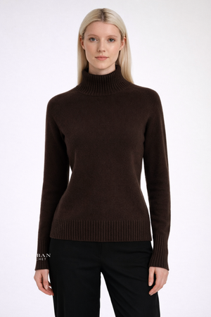 Stitch + Story Wool Funnel knit in Dark Brown