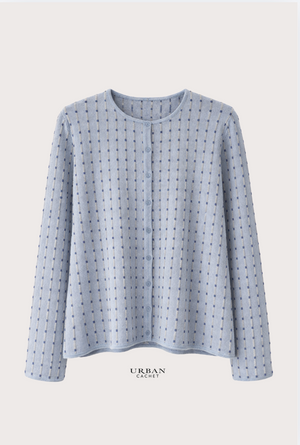 Mansted Denmark Pepper Morse Code Cardigan in Blue