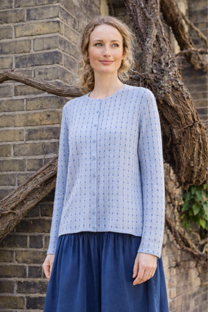 Mansted Denmark Pepper Morse Code Cardigan in Blue