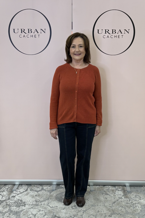 Mansted Denmark Ivory Raglan Cardi in Rust