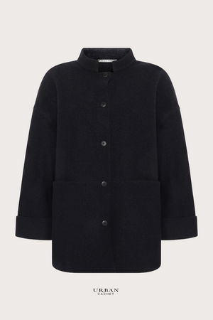Mansted Denmark Bona Boiled Wool Jacket in Black