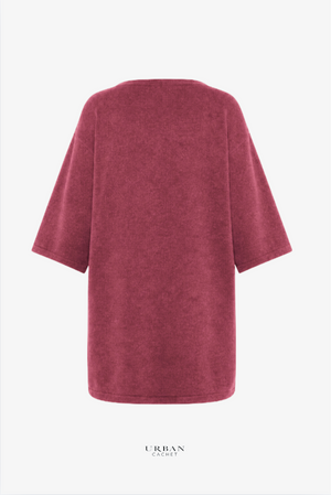 Mansted Denmark Harmony Yak Blend Clutch Coatigan in Ruby