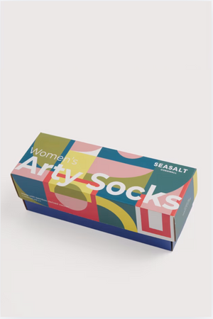 Seasalt Cornwall Gift Box of 7 Women's Arty Socks in Palette Mix