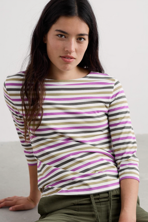 Seasalt Cornwall Sailor Top in Tri Mini Cornish Fennel