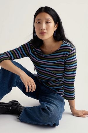 Seasalt Cornwall Sailor Top in Tri Mini Cornish Lagoon