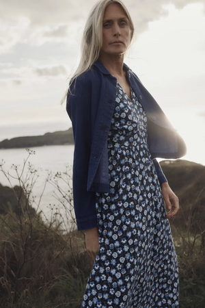 Seasalt Cornwall Chateaux Dress in Pressed Pansies Sail