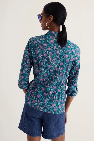 Seasalt Cornwall Larissa Shirt in Pin Cushion Protea Storm