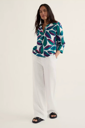 Seasalt Cornwall Watercolour Sketch Top in Lily Leaf Chalk