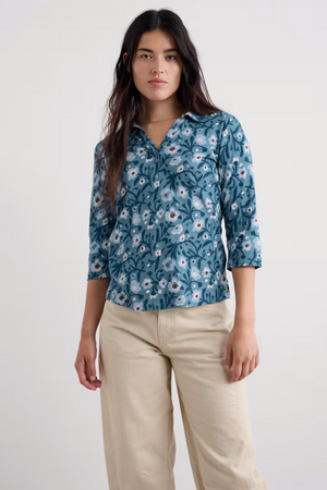 Seasalt Cornwall Wavecrest Shirt in Blotted Anemone Minnow
