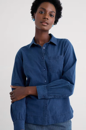 Seasalt Isla Shirt in Mid Indigo