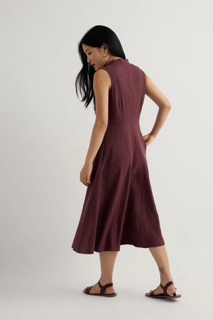 Seasalt Cornwall Sleeveless Carved Wood Dress in Cacao