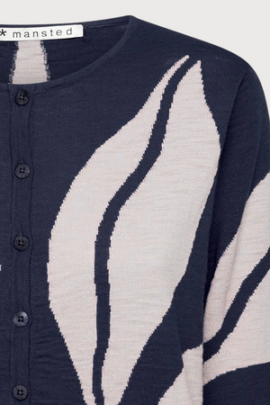 Mansted Denmark Eco Leaf Love Cardigan in Navy