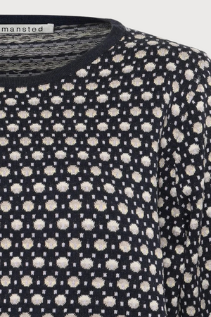 Mansted Denmark Poppie Eco Dash Dot Crew in Navy