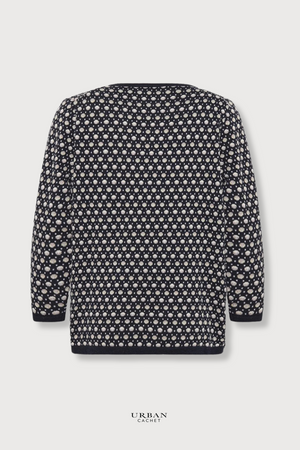 Mansted Denmark Poppie Eco Dash Dot Crew in Navy
