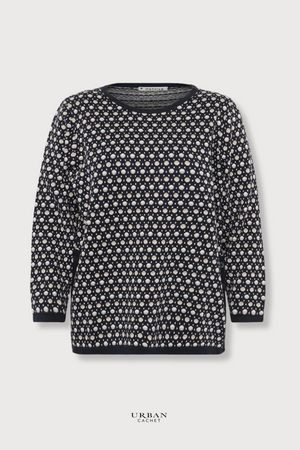 Mansted Denmark Poppie Eco Dash Dot Crew in Navy