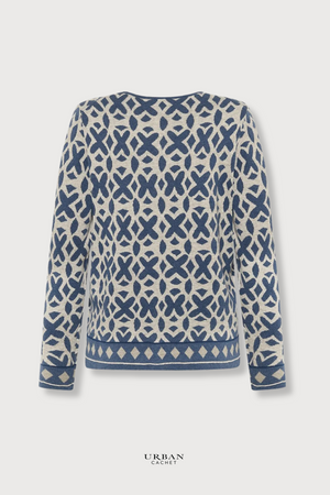 Mansted Denmark Tide Eco Moths Cardigan in Midnight