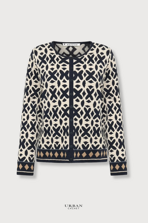 Mansted Denmark Tide Eco Moths Cardigan in Navy