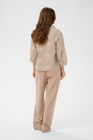 Cream Clothing Korey Blouse in Brown & White Stripe