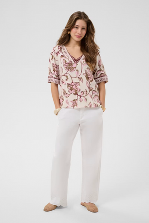 Cream Clothing Tiah Boho Blouse in Pink Flower