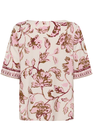 Cream Clothing Tiah Boho Blouse in Pink Flower