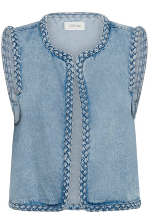 Cream Clothing Rina Waistcoat in Duncan Medium Blue Denim