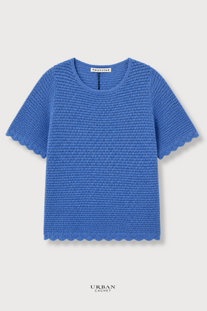 Mansted Denmark Wendy Pointelle Top in Dark Sky (CHECK IMAGE)