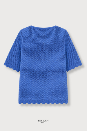 Mansted Denmark Wendy Pointelle Top in Dark Sky (CHECK IMAGE)