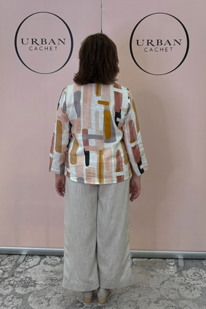 Foil Total Frill Shirt in Block Art