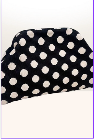 Goldie & Co Bondi Spot Clutch in Black/White Spot
