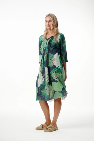 oneseason Middy Poppy Monstera Night in Green