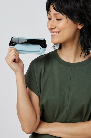 FOX and LEO Slimline Glasses Case in Sky Blue