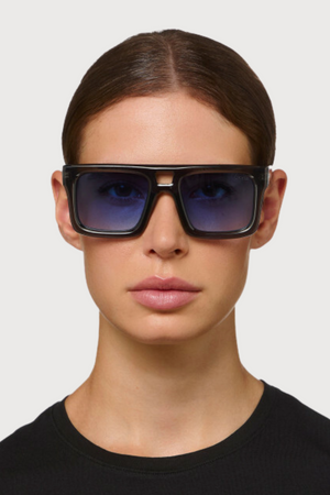 OKKIA Vulcano Sunglasses in Trans Smoke/Blue