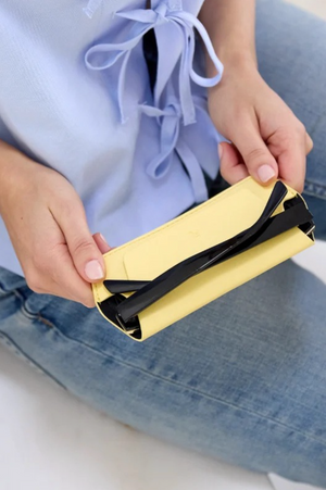 FOX and LEO Slimline Glasses Case in Yellow
