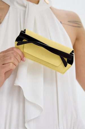 FOX and LEO Slimline Glasses Case in Yellow