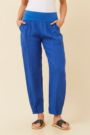 Bottega Moda Long Pant in Blue Cina