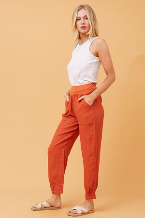Bottega Moda Long Pant in Rust