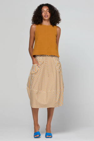 Boom Shankar Guru Skirt in Mustard Stripe