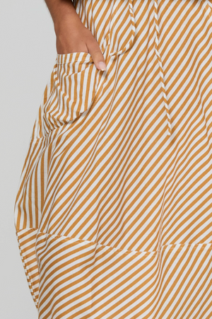 Boom Shankar Guru Skirt in Mustard Stripe